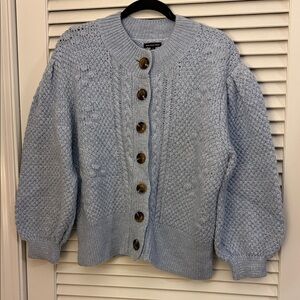 Who What Wear Light Blue Cable Knit Cardigan